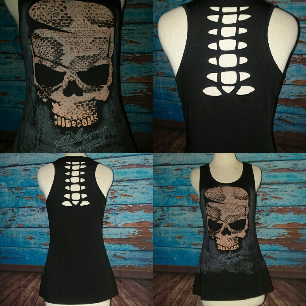 ☠Snakeskin Skull Head Top